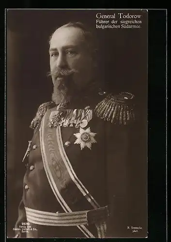 AK Heerführer General Todorow von Bulgarien in Uniform mit Epauletten