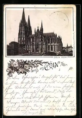 Vorläufer-Lithographie Cöln a. Rhein, Der Dom 1894