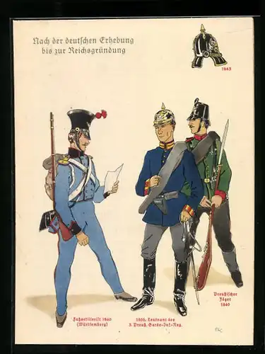 AK Preussischer Jäger in Uniform, Fussartillerist 1840
