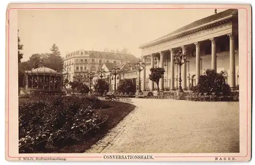 Fotografie C. Wild, Baden-Baden, Ansicht Baden-Baden, Partie am Coversationshaus im Kurpark