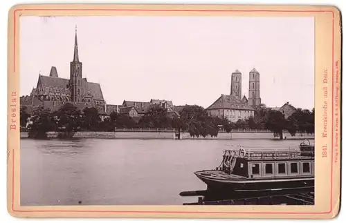 Fotografie Römmler & Jonas, Dresden, Ansicht Breslau, Blick über den Fluss nach der Kreuzkirche und dem Dom
