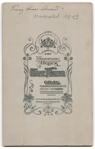 Fotografie F. Fischer, Graz, Herr Franz Xaver Schmid in Tracht mit Lederhose