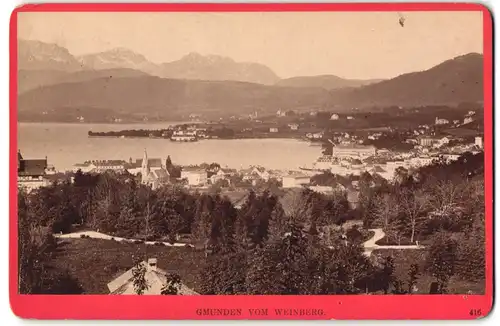 Fotografie Würthle & Spinnhirn, Salzburg, Ansicht Gmunden, Blick nach der Stadt vom Weinberg aus gesehen