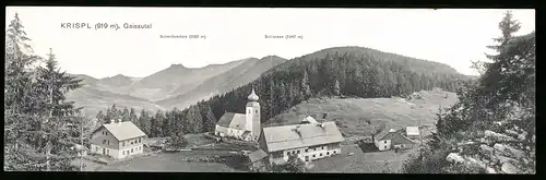 Klapp-AK Krispl /Gaisautal, Dorf gegen Schmittenstein und Schlenken