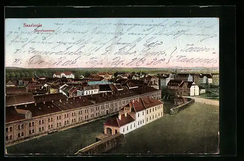 AK Saarlouis, Die Jägerkaserne aus der Vogelschau