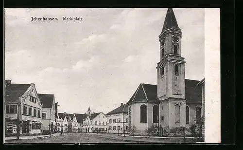 AK Ichenhausen, Marktplatz mit Kirche