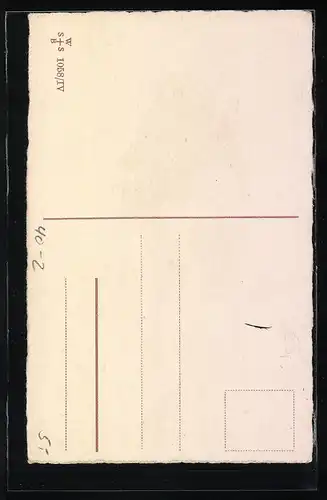 AK Frau mit einem Maulkorb, frauenfeindlicher Humor