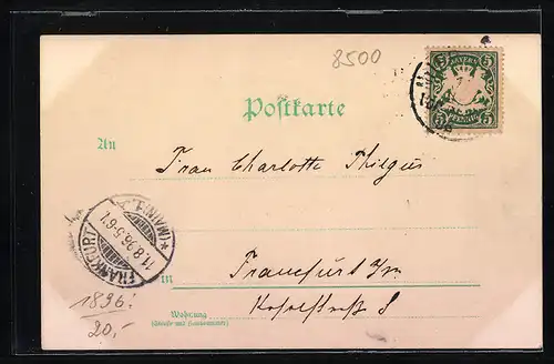 Lithographie Nürnberg, Kaiser-Stallung, Henkersteg und Dürerhaus