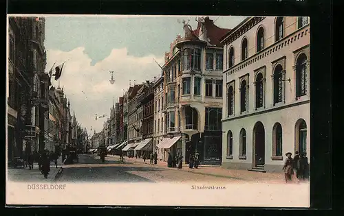 AK Düsseldorf, Blick in die Schadowstrasse