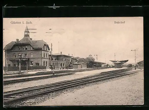 AK Güsten i. Anh., Blick zum Bahnhof