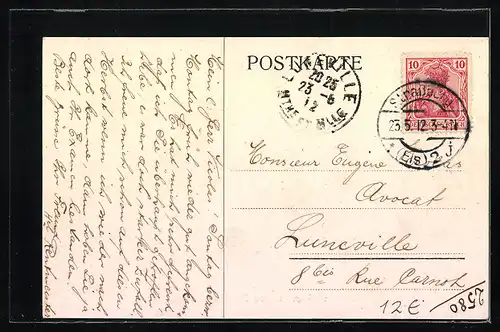 AK Saarbrücken, Obere Bahnhofstrasse mit Geschäften