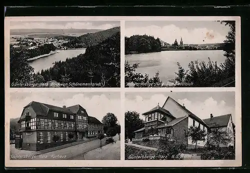 AK Güntersberge-Harz, Kurhaus, NS Heim, Der Badeteich