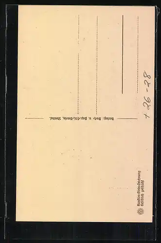 Steindruck-AK Stendal, Strassenpartie mit dem Roland