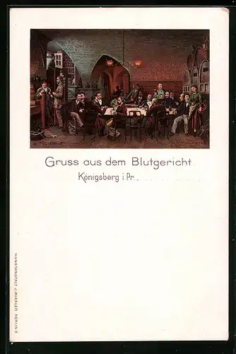 AK Königsberg, Gasthaus Blutgericht, Innenansicht