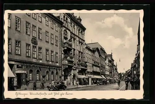 AK Göttingen, Strassenpartie mit Hotel zur Krone