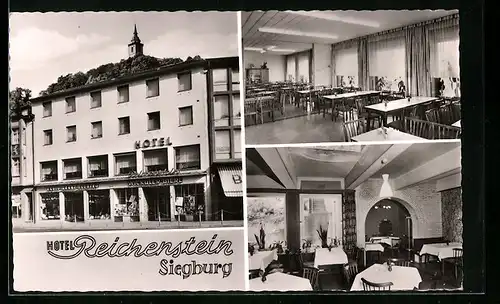 AK Siegburg, Hotel Reichenstein, Markt 26-27, Innenansichten