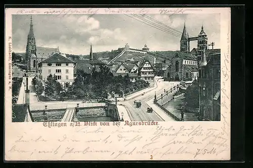 AK Esslingen, Blick von der Agnesbrücke