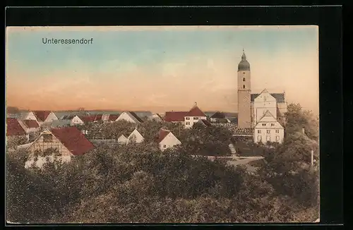 AK Unteressendorf, Teilansicht mit Kirche