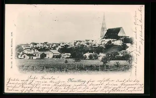 AK Neuötting, Teilansicht mit Kirche