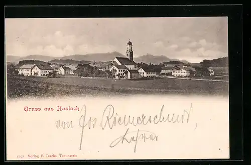 AK Haslach, Ortspartie mit Kirche