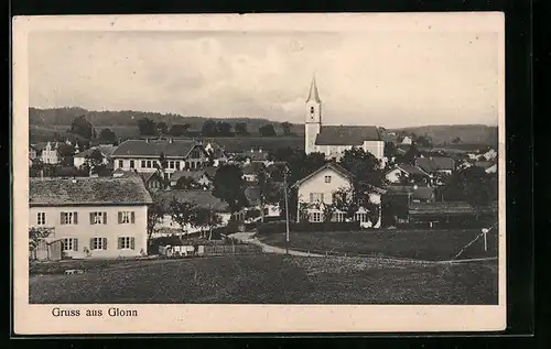 AK Glonn, Teilansicht mit Kirche