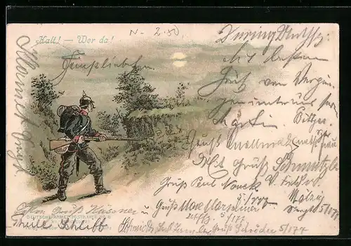 Lithographie Soldat der Infanterie mit Karabiner