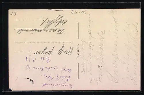 AK Bürgerliches Kochrezept, Kriegsnot, Fleischkarte