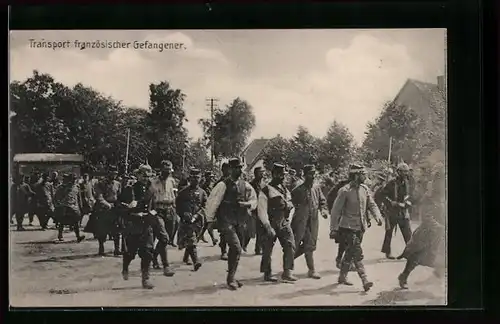 AK Transport französischer Gefangener, Kriegsgefangene