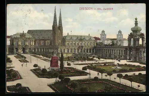 AK Dresden, Königlicher Zwinger mit Kirche