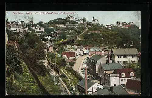 AK Dresden-Weisser Hirsch, Drahtseilbahn mit Louisenhof