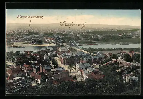 AK Dresden-Loschwitz, Teilansicht mit Brücke