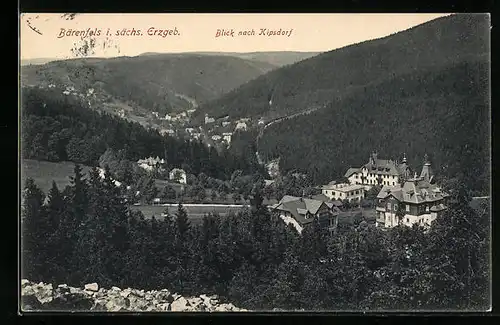 AK Bärenfels i. sächs. Erzgeb., Ortspartie mit Blick nach Kipsdorf