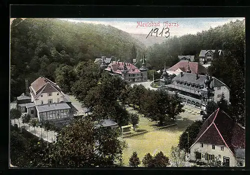 AK Alexisbad /Harz, Ortsansicht bei Sonnenschein