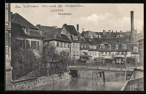 AK Leipzig, Naundörfchen mit Brücke