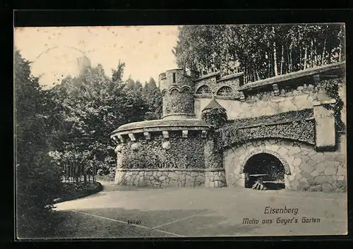 AK Eisenberg, Burgähnliches Gebäude in Geyers Garten