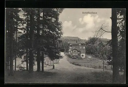 AK Ilmenau, Gasthof Schöffenhaus mit Umgebung