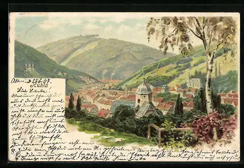 Künstler-AK Ruhla, Teilansicht