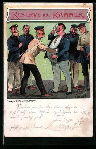 AK Soldat der Reserve passt nicht in seine Jacke, Reserve auf Kammer