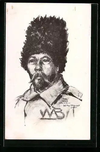 AK Sowjetischer Kriegsgefangener mit Fellmütze