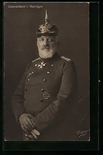 AK Heerführer Generaloberst von Heeringen mit Pickelhaube