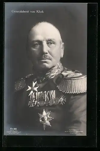 AK Heerführer Generaloberst von Kluck, portraitiert in Uniform mit Orden