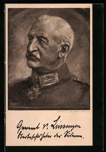 AK Heerführer General von Linsingen, Portrait in Uniform