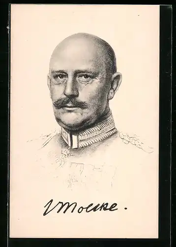 AK Heerführer von Moltke, Kopfportrait in Uniform