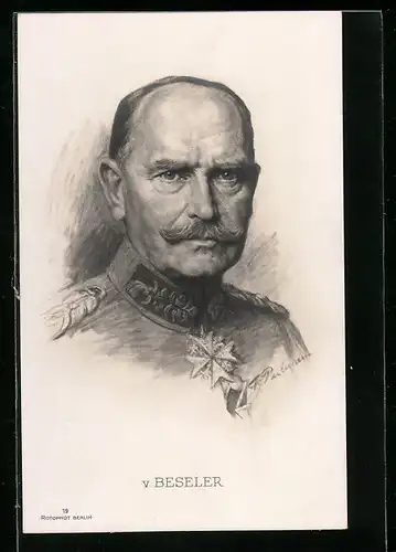 AK Heerführer von Beseler, Portrait in Uniform