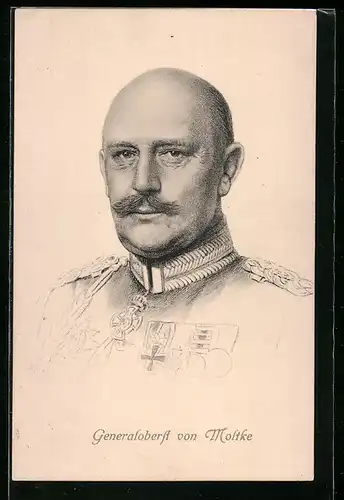 AK Heerführer Generaloberst von Moltke, Kopfportrait in Uniform