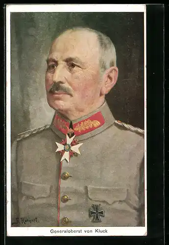 AK Generaloberst von Kluck mit Eisernem Kreuz und Halsband Orden