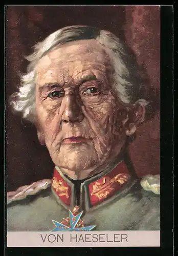 AK General von Haeseler in Uniform, Porträt