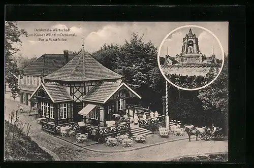 AK Porta Westfalica, Denkmals-Wirtschaft am Kaiser Wilhelm Denkmal