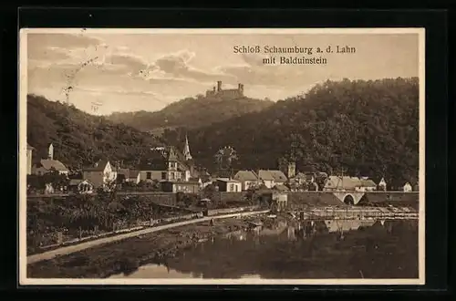 AK Balduinstein, Ortsansicht mit Schloss Schaumburg