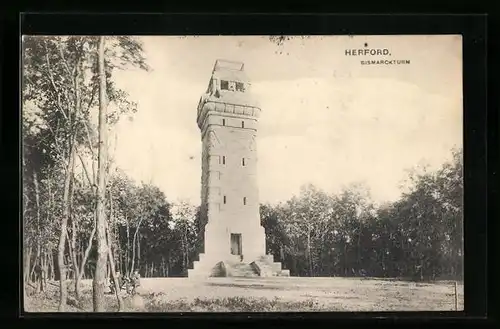 AK Herford, Blick auf den Bismarckturm